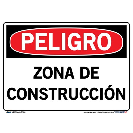 Vestil Vinyl Label Sign, 7-1/2" Height, 10-1/2" Width, Vinyl Label, Rectangle, Spanish SI-D-56-A-LB-011-S